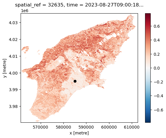 NDVI plot with selected point