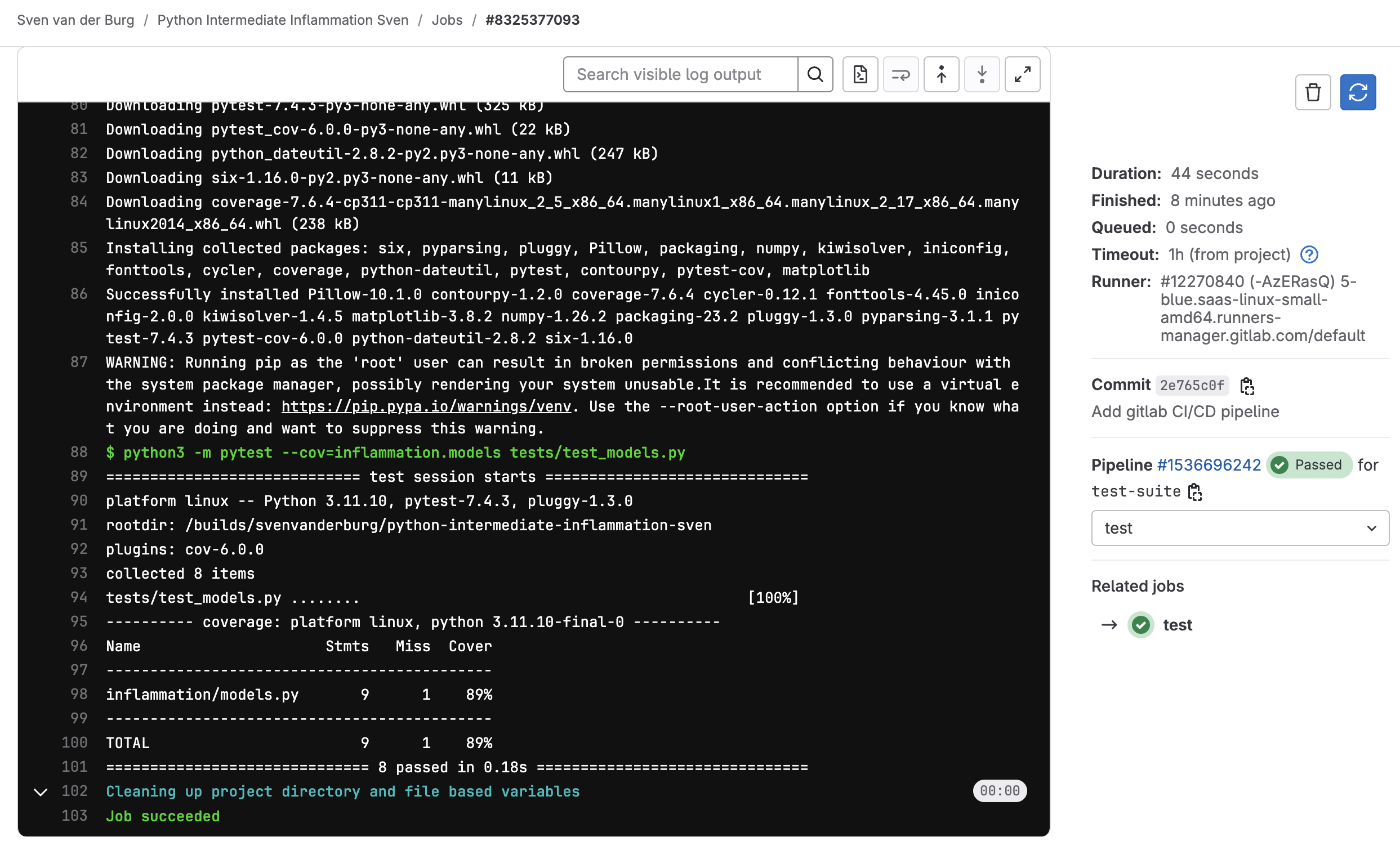 Continuous Integration with GitLab CI/CD - Build Log