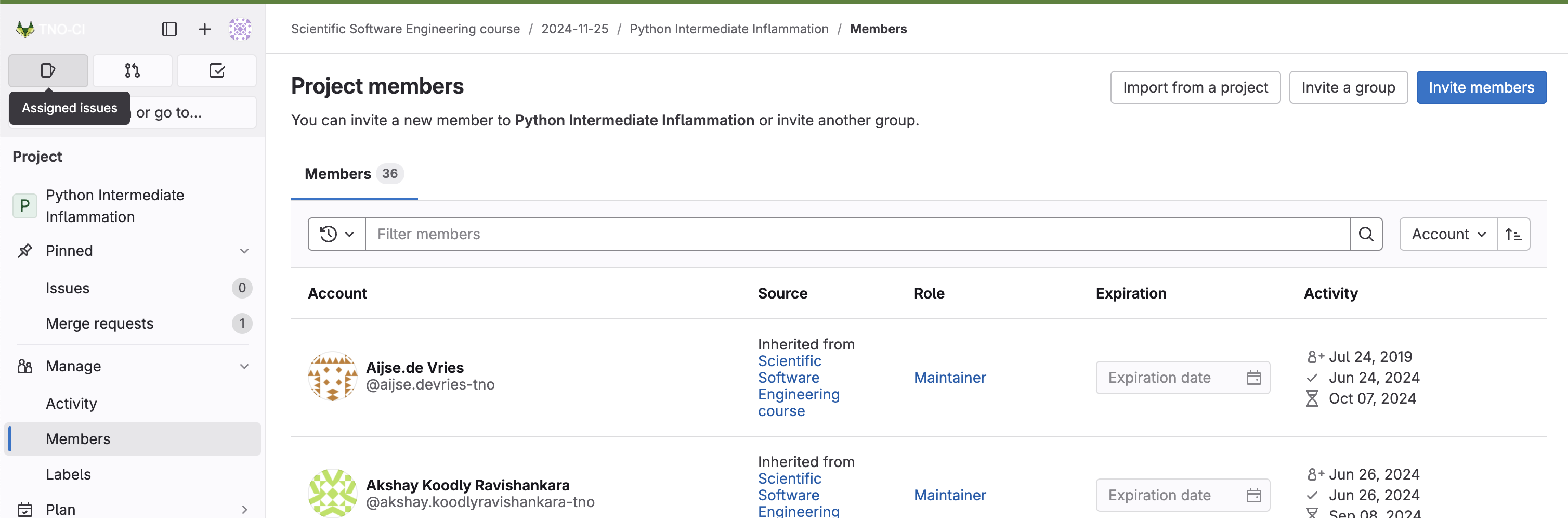 Adding a collaborator in GitLab