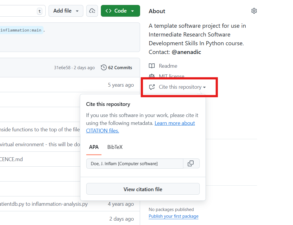 CITATION.cff rendered on GitHub
