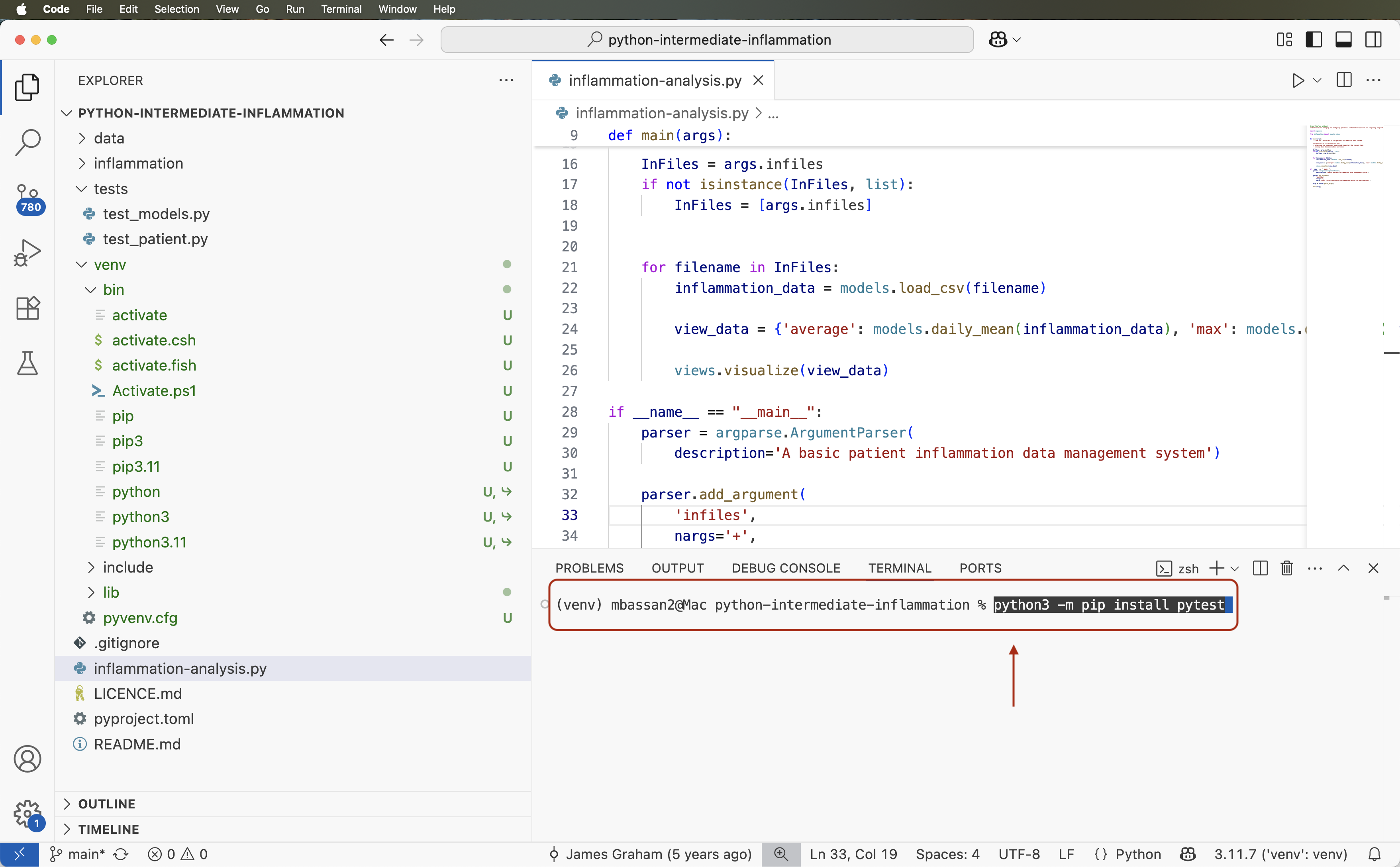 Installing a package in VS Code